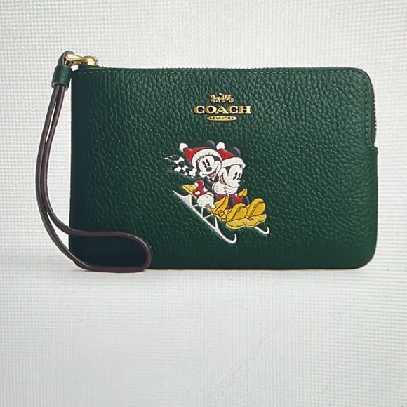 🛷 DISNEY X COACH DEMPSEY TOTE 22  AND CORNER ZIP WRISTLET WITH SLED MOTIF 🛷 - Picture 5 of 16